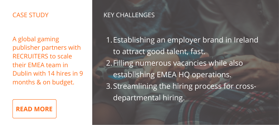 Gaming industry recruitment success case study with RECRUITERS